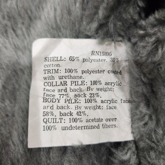 Vintage Montgomery Wards 70s Storm Proof Faux fur Jacket, Navy, Men's 44 - Picture 8 of 9